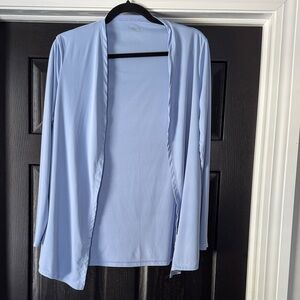 Light Blue Open Front Cardigan